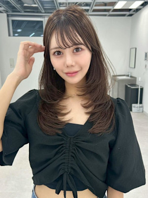 小顔カット レイヤー 韓国ヘア 透明感カラー 銀座 髪質改善