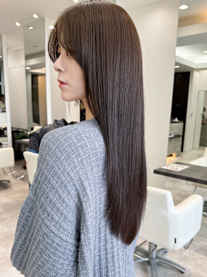 美髪ストレート×縮毛矯正♪前髪カット30代40代髪質改善