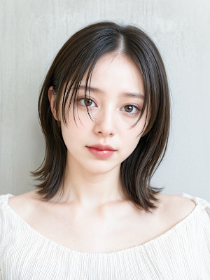 肩つきミディアム　抜け感　外国人風　担当吉田
