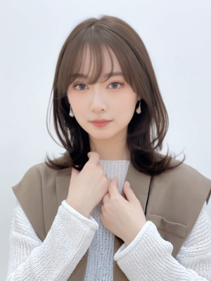 暗めカラー/レイヤーカット/顔まわり/韓国/銀座/前髪/