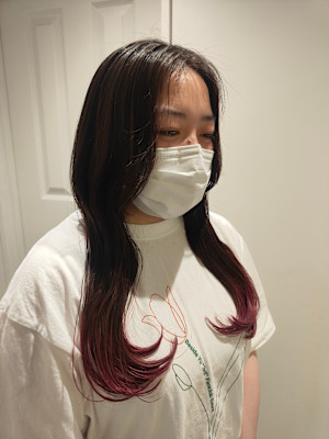 エンドカラー/裾カラー/毛先カラー/ピンクカラー/暖色カラー