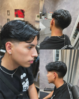 テーパーフェード×センターパート