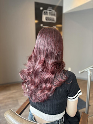 秋ぴったりブリーチなしピンク