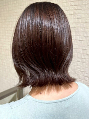 くびれミディアムレイヤー マロンベージュ 20代 30代