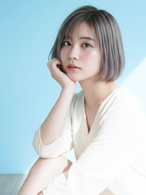 イルミナムーンライトの艶ナチュラルボブ