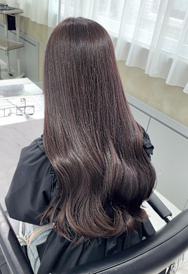 髪質改善カラー/ツヤ髪パープルブラウン/ブリーチなし