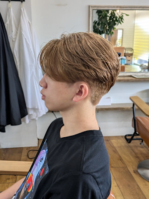 センターパート　ブリーチ