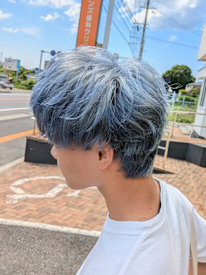 メンズショート　ブリーチカラー