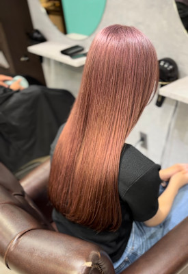 1ブリーチ×ピンクベージュ