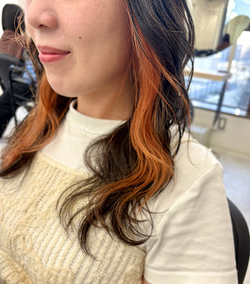 オリーブ×オレンジインナーカラー