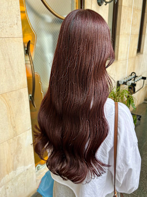ブリーチなしダブルカラー！赤すぎない大人のワインレッド