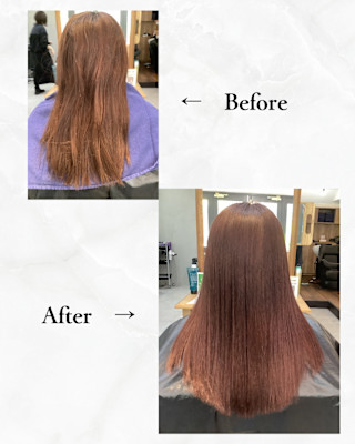 ≪お客様スタイル≫ ストレートヘアーにピンク色