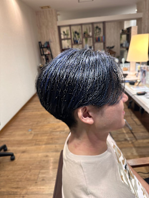 メンズカット×ブルーハイライト