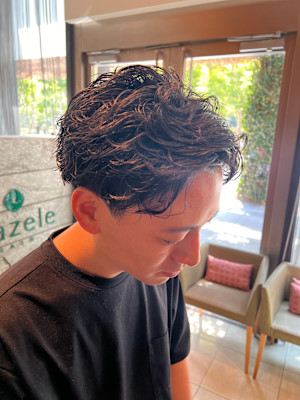 【お客様スタイル】アップバングショート／パーマ／ツーブロック