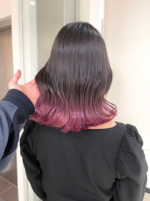 ピンクグラデーションミディ