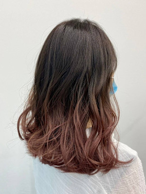 ピンクアッシュグラデーション