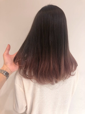 スモーキーピンクグラデーション