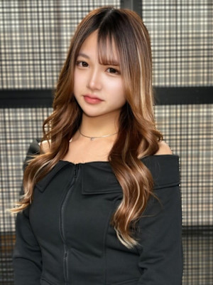 ハイライトカラー ブラウンべージュ ブリーチ プルエクステ