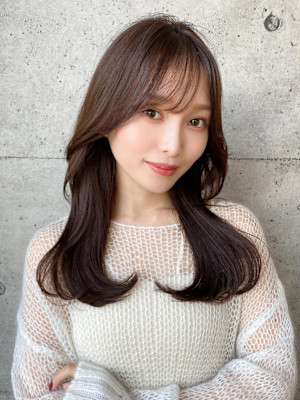 暗髪×髪質改善で憧れのツヤ髪に♪ワンカールセミロング