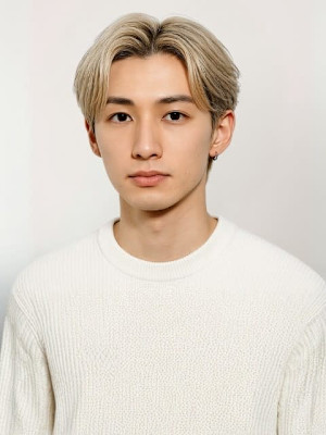 ブリーチ ハイトーン センターパート ツーブロック ブロンド