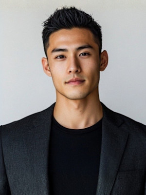 アップバング ビジネスヘア 30代 刈り上げ 眉毛カット