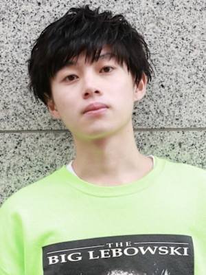 ツーブロックマッシュ メンズショート アッシュブラック