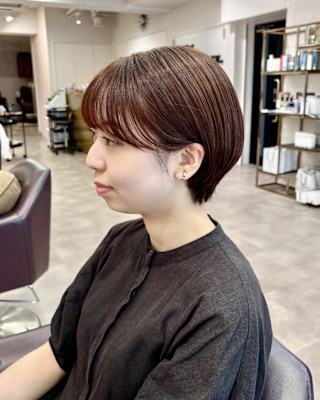 マッシュショート×丸み×ショートボブ×秋カラー×元町横浜