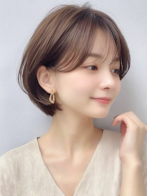 ショート 大人ショート くびれヘア ボブ 前髪 白髪染め