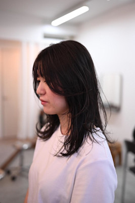 レイヤーカット/アッシュブラウン