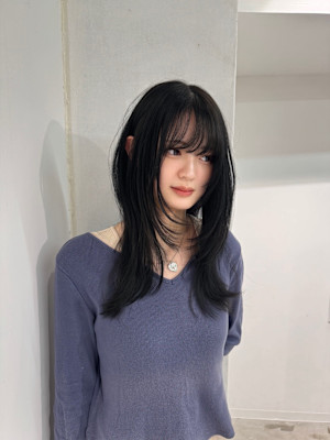 オリーブグレーオリーブグレージュレイヤーカット