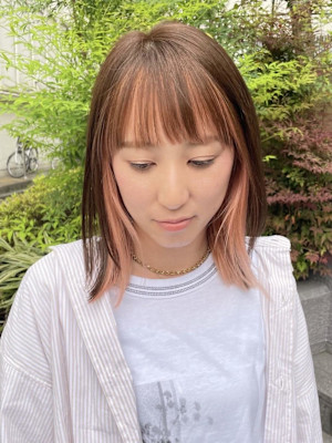 ペールオレンジ/ハッシュカット/ヘイリーボブ