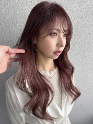 ミディアムレイヤーカット/バーガンディ/シャギーカット