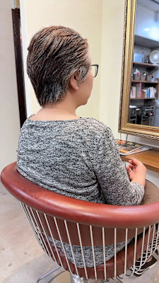 グレーヘアショートレイヤー