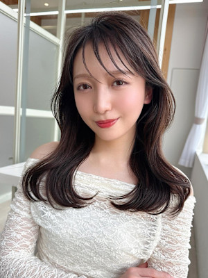 暗髪×髪質改善で憧れのツヤ髪に♪ワンカールセミロング