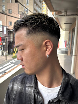 【大村指名】メンズカットスキンフェードハイライト