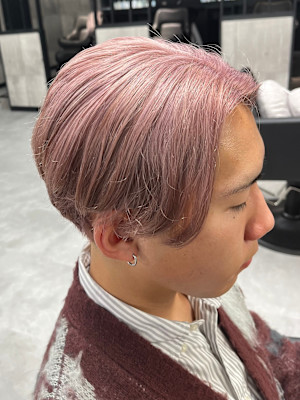 ☆メンズブリーチカラー×ペールピンクマッシュ