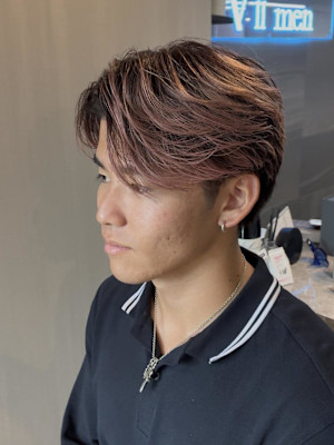 海志/センターパート/ワインレッド/大宮