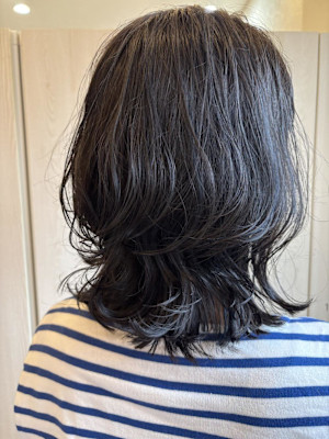 細かめハイライト/白髪ぼかし/ネイビーカラー