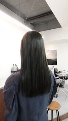 髪質改善カラー×オリーブグレー