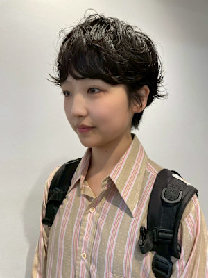 コンパクトマッシュショートボブニュアンスパーマパーマ横浜