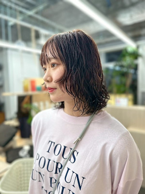 ボブパーマプードルパーマレディースパーマニュアンスパーマ奥東