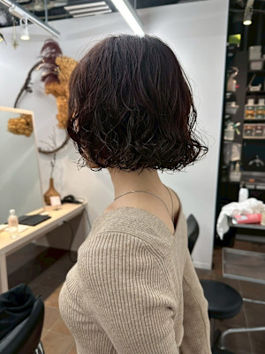 ボブパーマプードルパーマレディースパーマニュアンスパーマ奥東