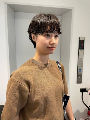 コンパクトマッシュショートボブニュアンスパーマパーマ横浜