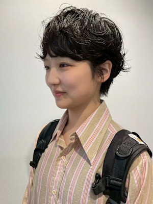 コンパクトマッシュショートボブニュアンスパーマパーマ横浜