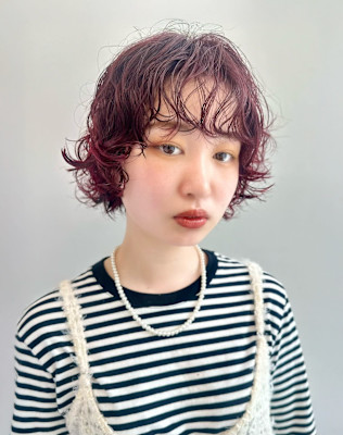 ボブパーマプードルパーマレディースパーマニュアンスパーマ奥東