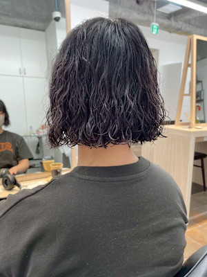 ボブニュアンスパーマパーマブリーチデジタルパーマ横浜