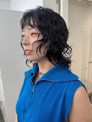 ボブパーマプードルパーマレディースパーマニュアンスパーマ奥東