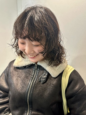 ボブパーマプードルパーマレディースパーマニュアンスパーマ奥東