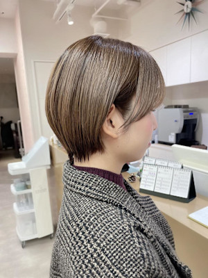 丸みショート×ショートボブ×ベージュカラー横浜20代30代