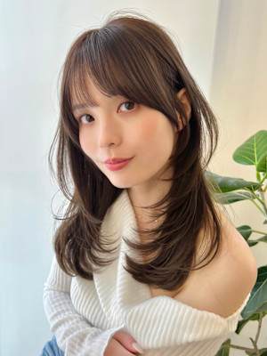 髪質改善/ナチュラルブラウンベージュ/レイヤーカット縮毛矯正